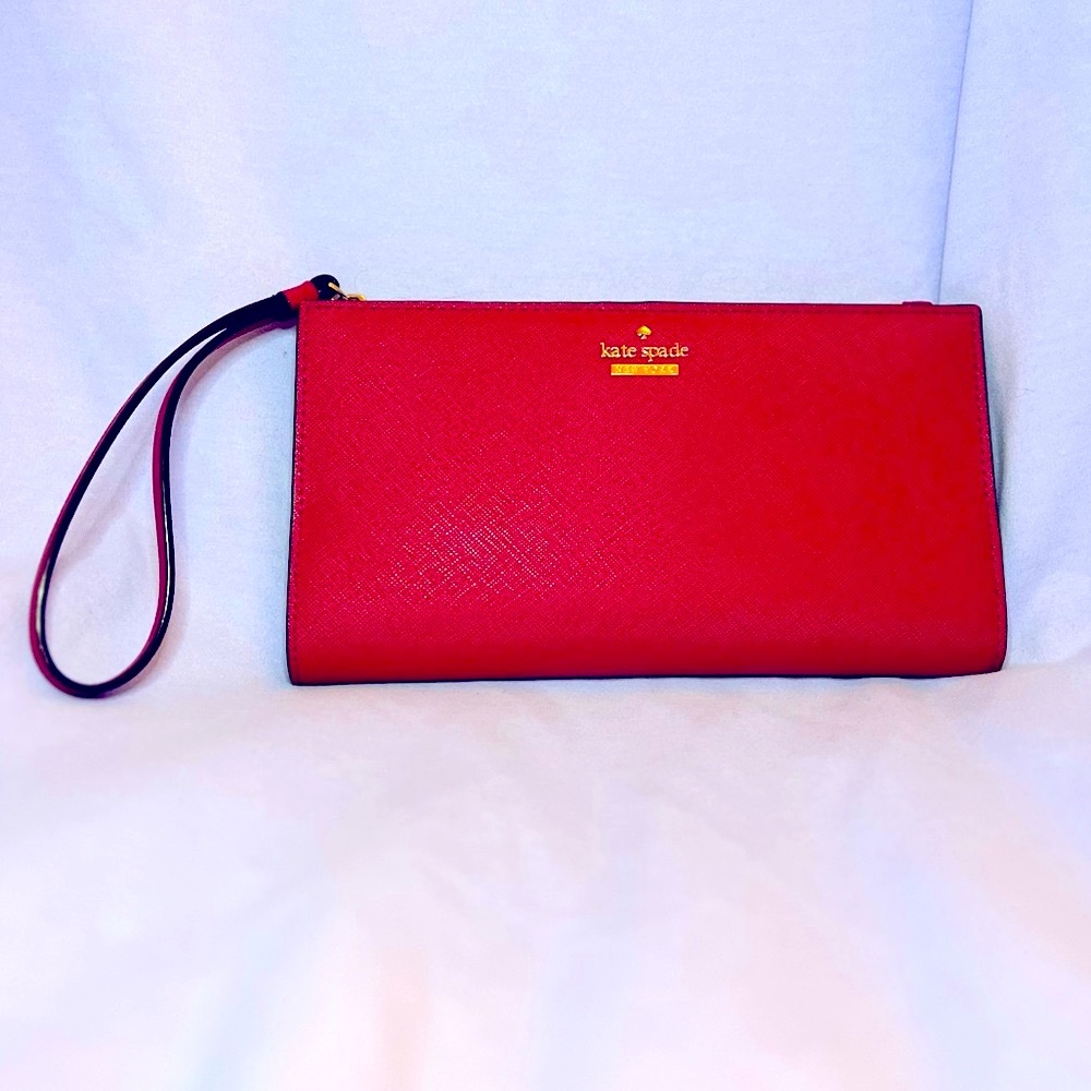 Kate Spade large bifold continental wallet wristlet phone case
